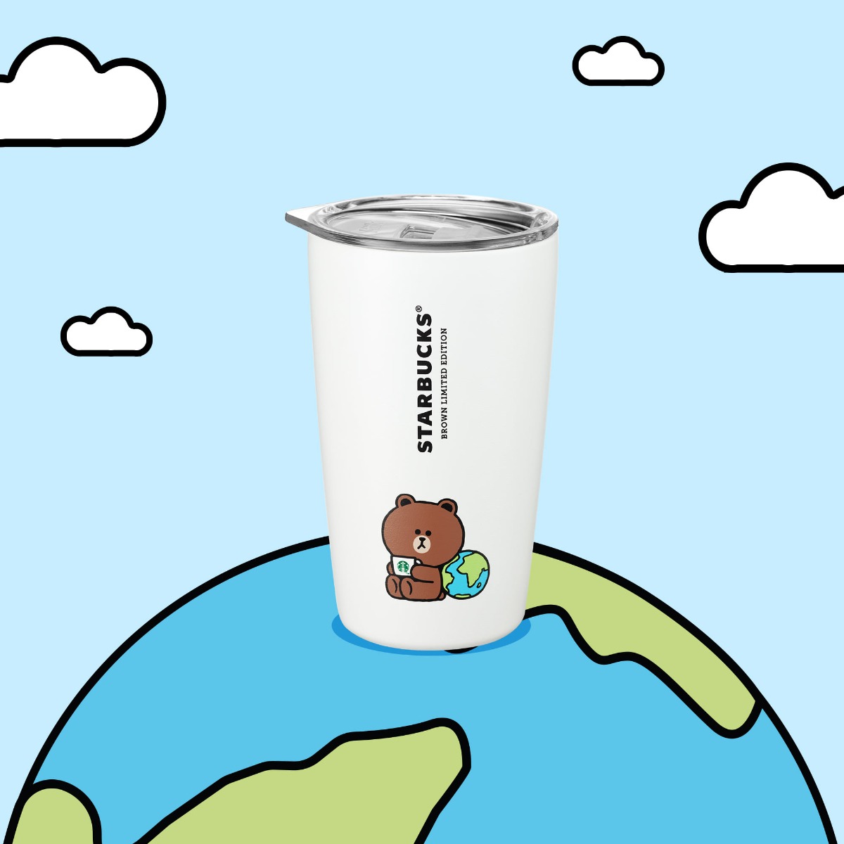 STARBUCKS® X LINE FRIENDS BROWN EARTH DAY 12OZ STAINLESS STEEL TUMBLER