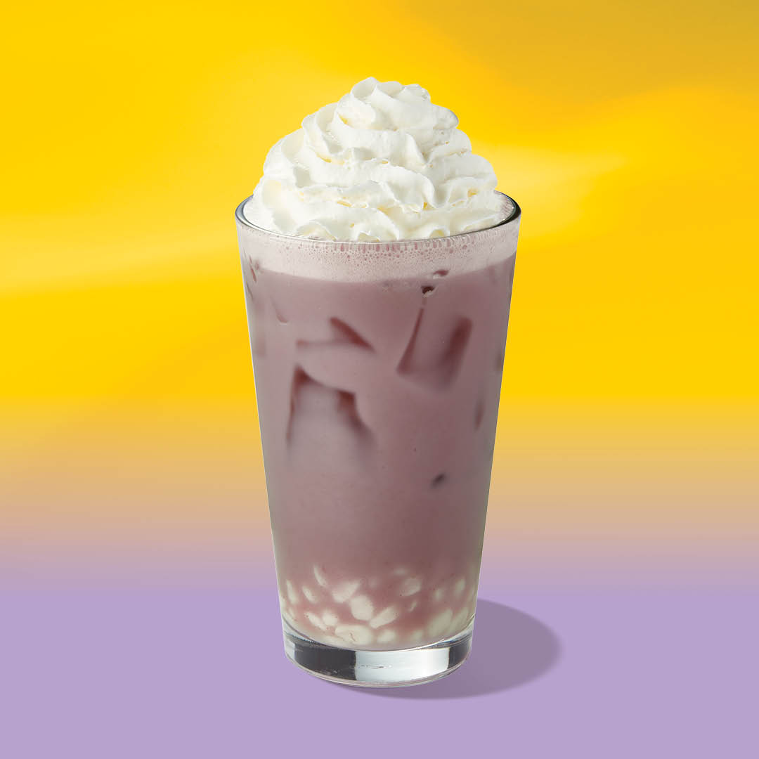 Purple Sweet Potato Latte (with Mochi Bits)