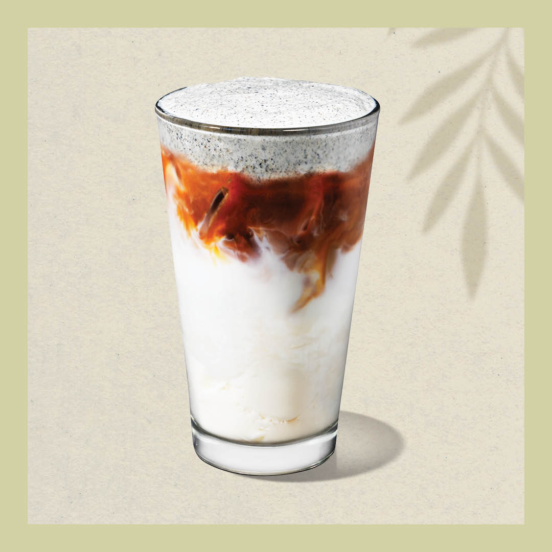 Starbucks Reserve™ Iced Black Sesame Latte (with Tofu Pudding)