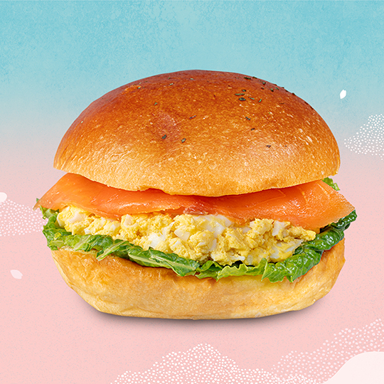 Smoked Salmon and Egg Mayo Brioche Sandwich  